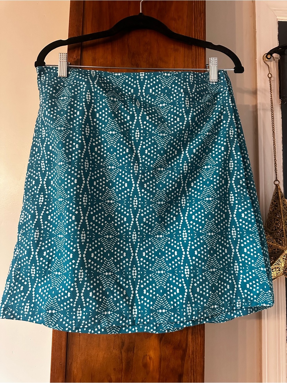 Ruffle Butts Teal Geometric A-Line Skirt